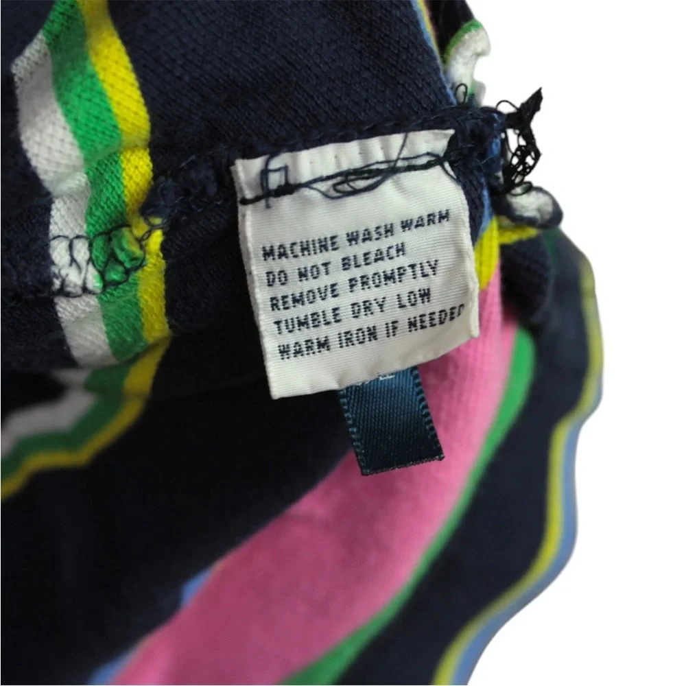 Vintage Polo Ralph Lauren Polo Shirt short sleeve Striped Size Medium 90S